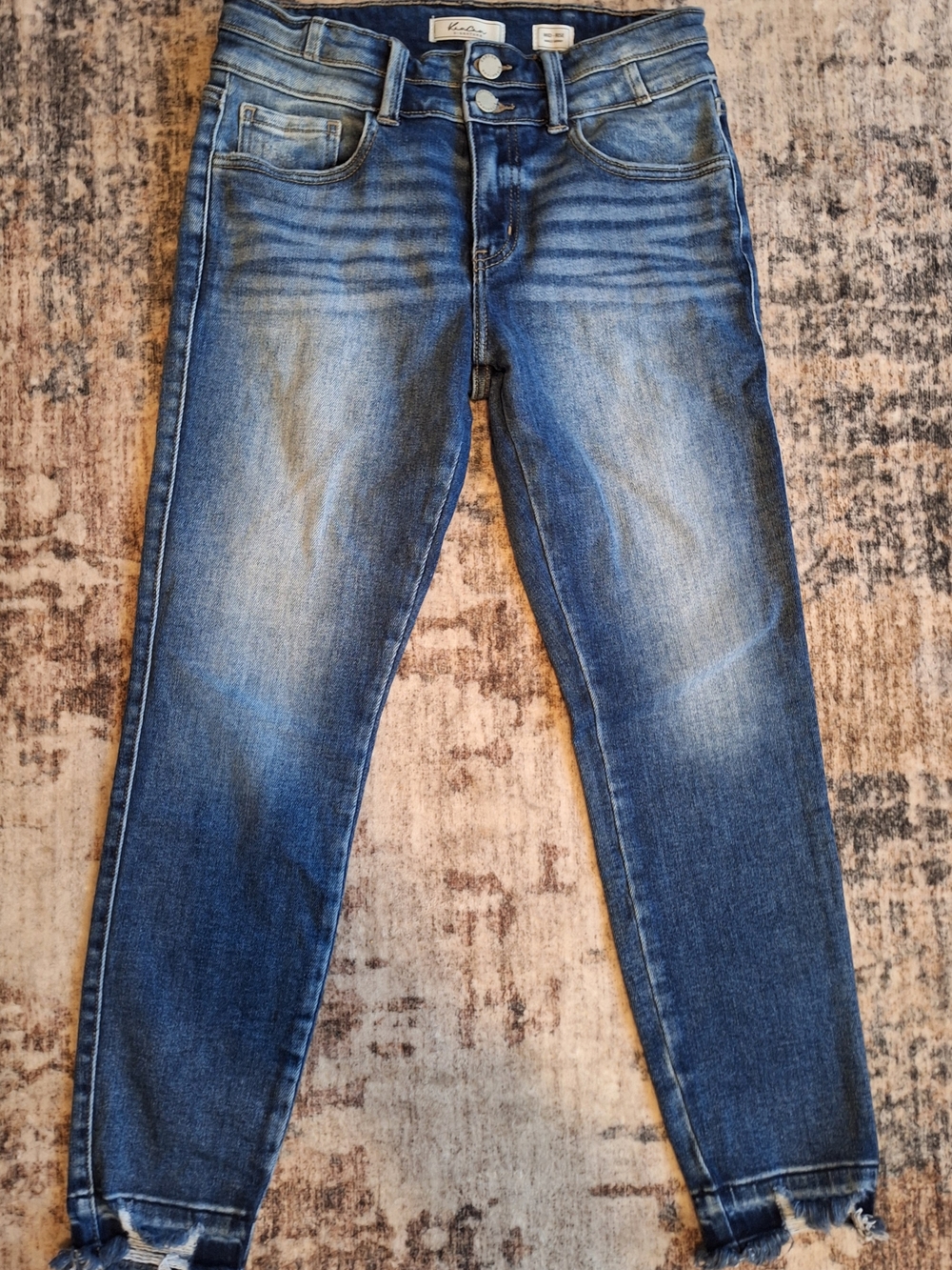 KanCan Mid-Rise Frayed Ankle Skinny Jeans. Sz 27 - Picture 2 of 6